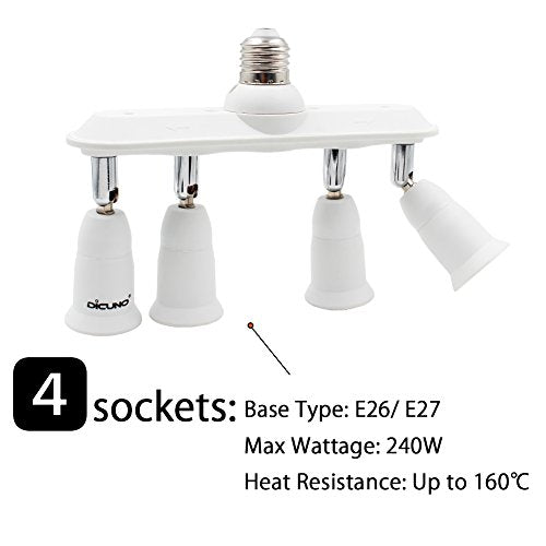 Light Socket Splitter 4 Way Adapter