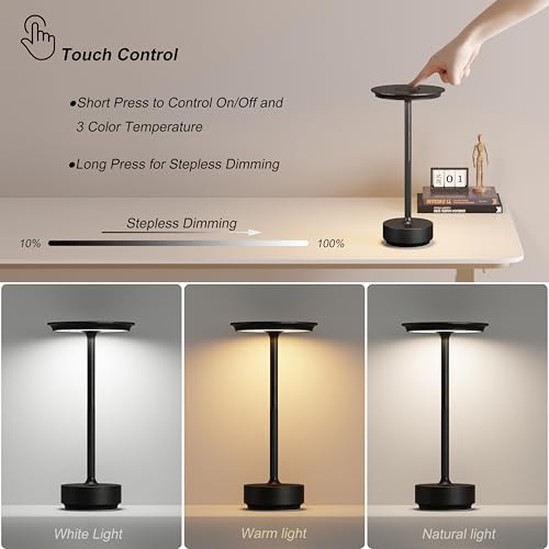 2 Pack Rechargeable Table Lamps Cordless (2 Count)