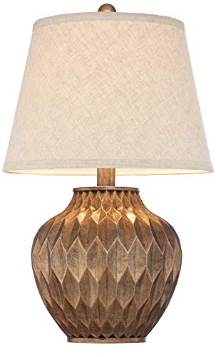 Buckhead Warm Bronze Brown 22" High Table Lamps Set of 2 Geometric (2 Count)