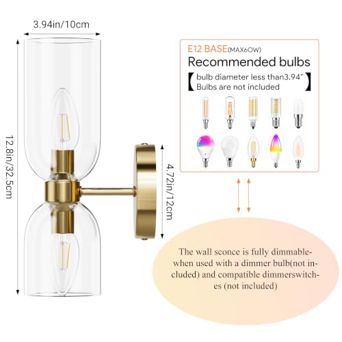 Gold Wall Sconces Set of Two (2 Count)