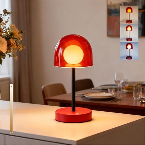Cordless Red Table Lamp