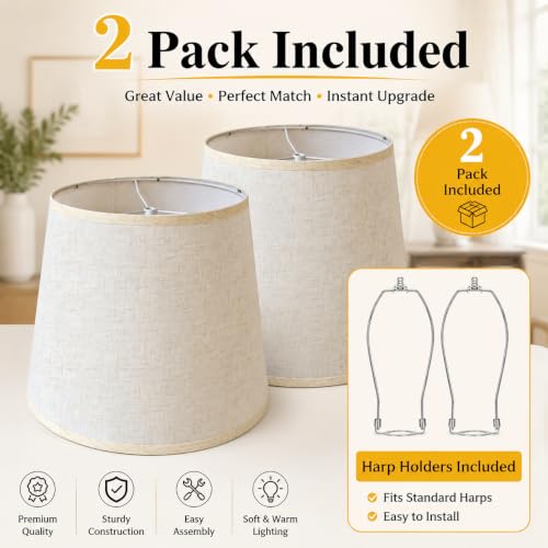 Large Drum Lamp Shades Set of 2 (2 Count)