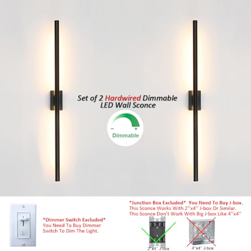 Only Suitable for Small Junction Box Hardwired Wall Sconces Dimmable 32'' (2 Count)