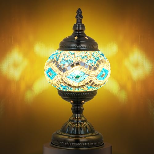 Turkish Mosaic Lamp Stained Glass Table Lamp with Tiffany Style