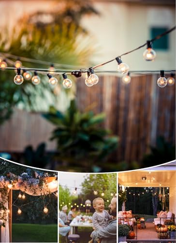 Outdoor String Lights 55FT Patio Lights with 50 Edison Glass Bulb (50 Feet)