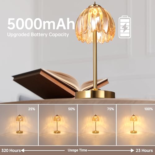 Tulip Table Lamp with 5000mAh Battery & Touch Control