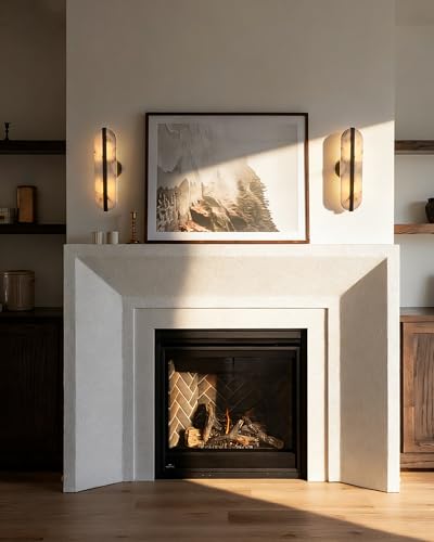 15.7in Natural Alabaster Wall Sconce Oval Marble Sconce Lighting