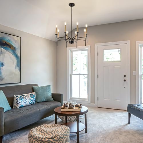 Modern Farmhouse Black and Gold Chandeliers for Dining Room