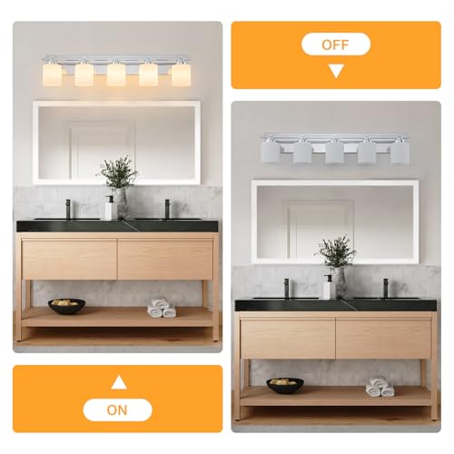 Modern Bathroom Light Fixtures Over Mirror