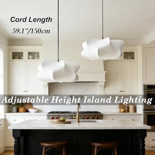 Janpanese Style White Fabric Pendant Light for Bedroom