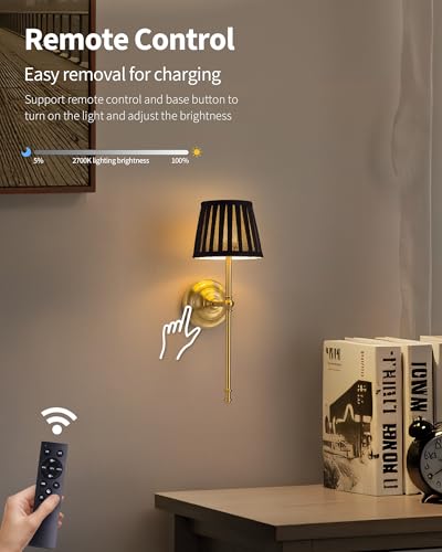 Gold Cordless Wall Sconces Set of 2 (2 Count)