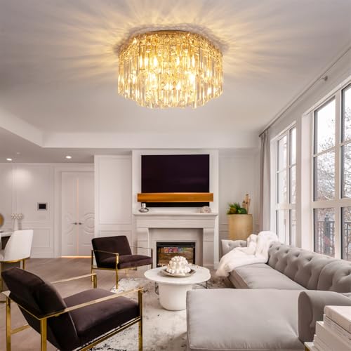 Flush Mount Crystal Chandelier