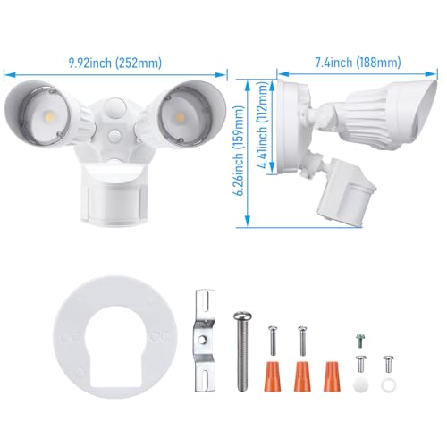 Motion Sensor Security Lights Dusk to Dawn IP65 5000K White