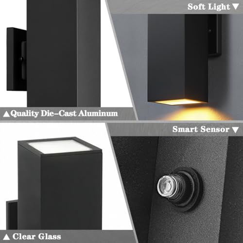 Dusk to Dawn Outdoor Wall Lights Modern Sconce (2 Count)