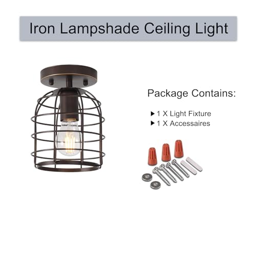 Industrial Vintage Flush Mount Ceiling Light