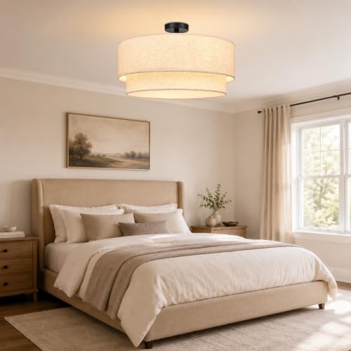 24 Inch Flush Mount Ceiling Light Black