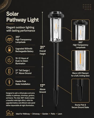 Solar Lights Outdoor Pathway (8 Count)