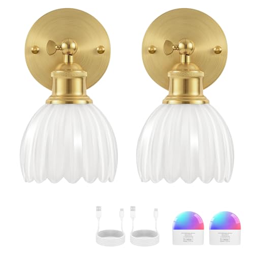 Vintage Battery Operated Wall Sconce (2 Count)