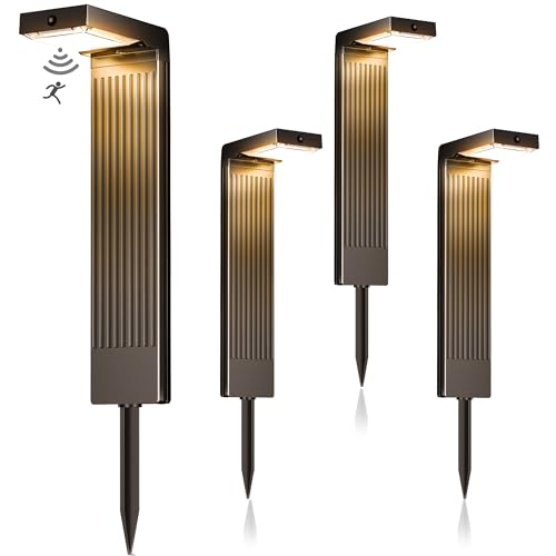 Motion Sensor Solar Pathway Lights Outdoor (4 Count)