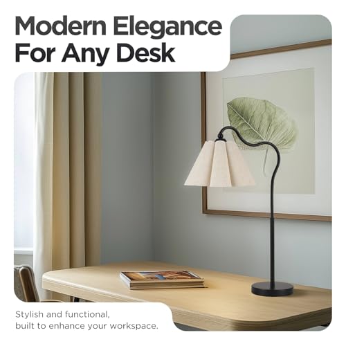 Table Lamp with Beige Pleated Linen Shade