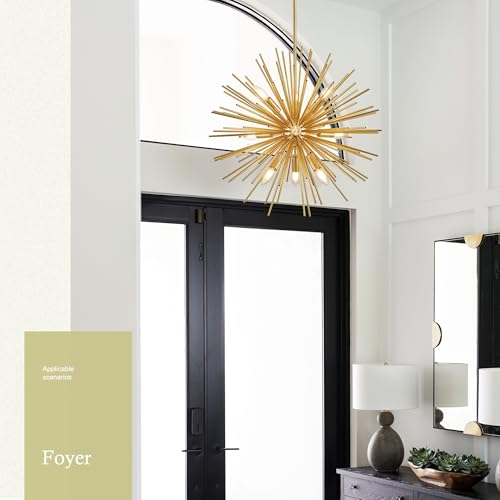 24" Gold Sputnik Chandelier 9