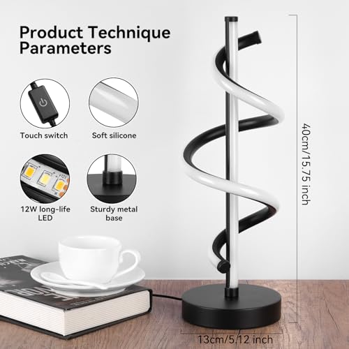 Black Spiral LED Table Lamp