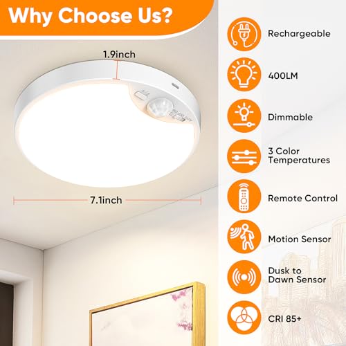 Rechargeable Motion Sensor Ceiling Light