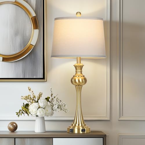 28.75" Gold Table Lamps Modern 3