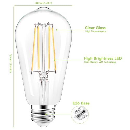 ST58 E26 LED Light Bulbs (4 Count)