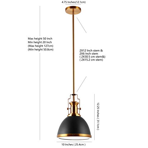 Homer Industrial Dome Pendant 10"