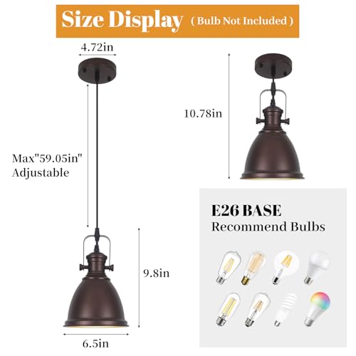 Brown Farmhouse Pendant Lights Kitchen Island 2 Packs (2 Count)