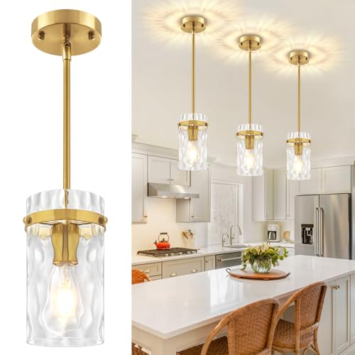 3 Pack Gold Pendant Lights Kitchen Island Modern Hanging Light Fixture (3 Count)