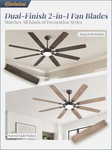 72 Inch Black Ceiling Fans with 3CCT Lights and Remote (Oil Bronze / 72")