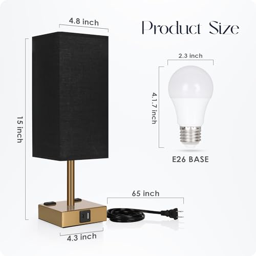 Bedside Lamp with USB Ports
