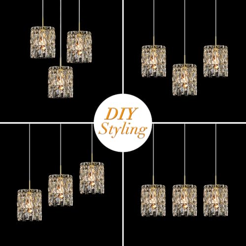 Modern K9 Gold Crystal Pendant Lights Kitchen Island Set of 3 (3 Count)