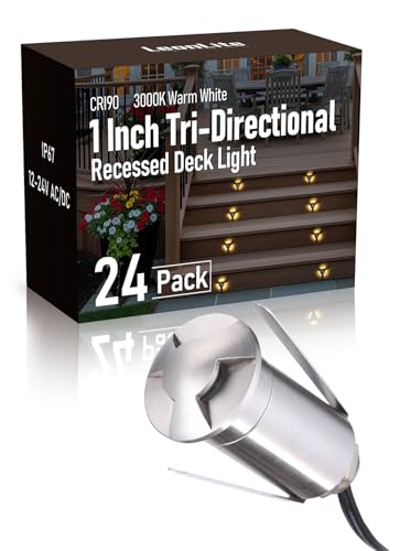 24 Pack 3000K Recessed Low Voltage LED Deck Light (24 Count)