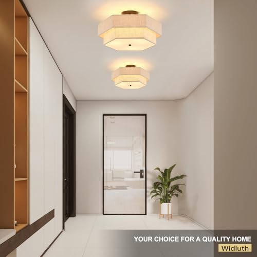 18" Large Black Semi Flush Mount Ceiling Light