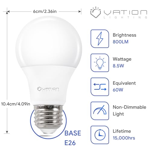 A19 Neutral White 4000K LED Light Bulbs (24 Count)