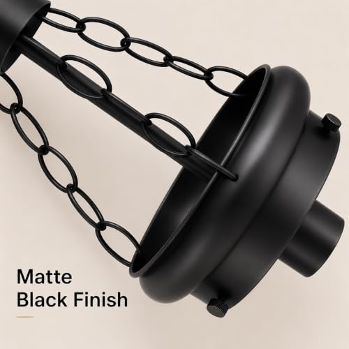 Vintage Matte Black Pendant Light for Kitchen Island