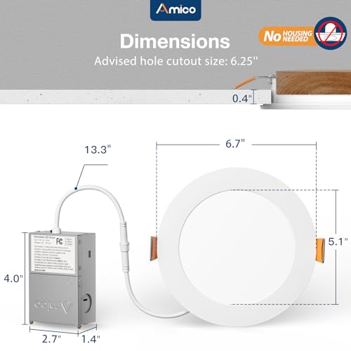 12 Pack 6 Inch LED Recessed Lighting (12 Count)