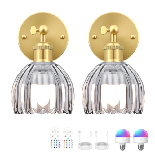 Vintage Battery Operated Wall Sconce (2 Count)