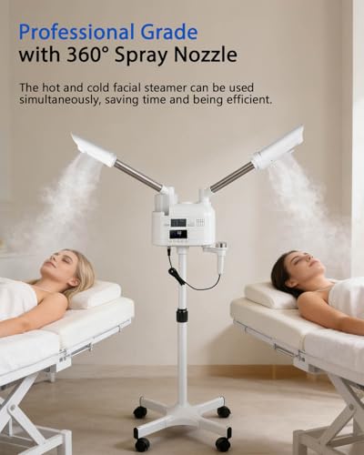 Professional Facial Steamer with 5X LED Magnifying Lamp 4 in 1