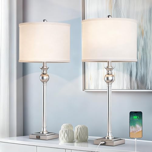 28" Modern Table Lamps Set of 2 for Living Room (2 Count)