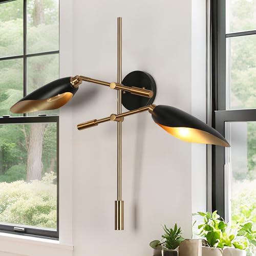 Modern Black and Gold Wall Sconce