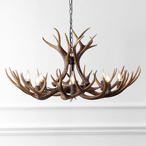 Eldora 8 Light Resin Antler Chandelier 36"