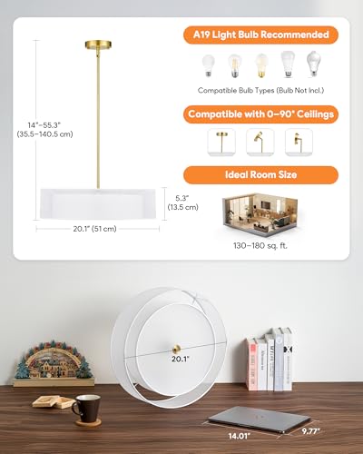 20.1" Drum Chandelier