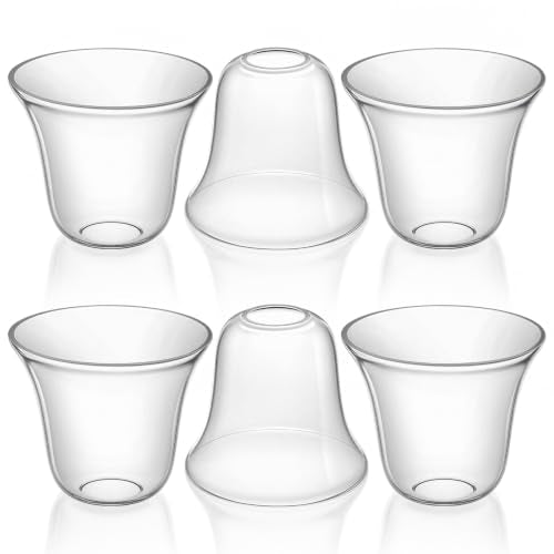 6 Pcs Clear Bell Shaped Glass Lamp Shade Replacement (6 Count)