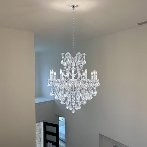 Large Silver Modern Crystal Chandelier Light Fixtures