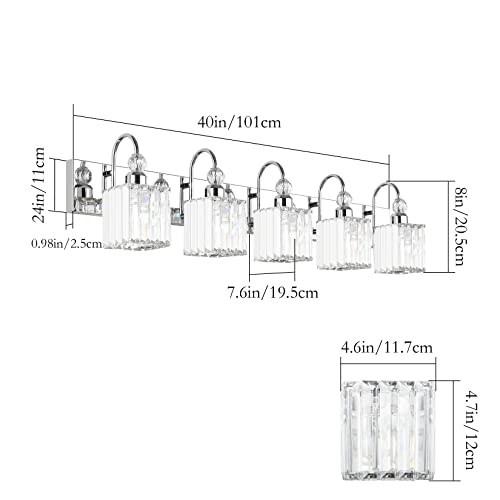 Chrome Crystal Vanity Lights 5
