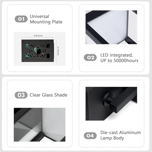 Modern Motion Sensor Outdoor Wall Light Sconce with Glass